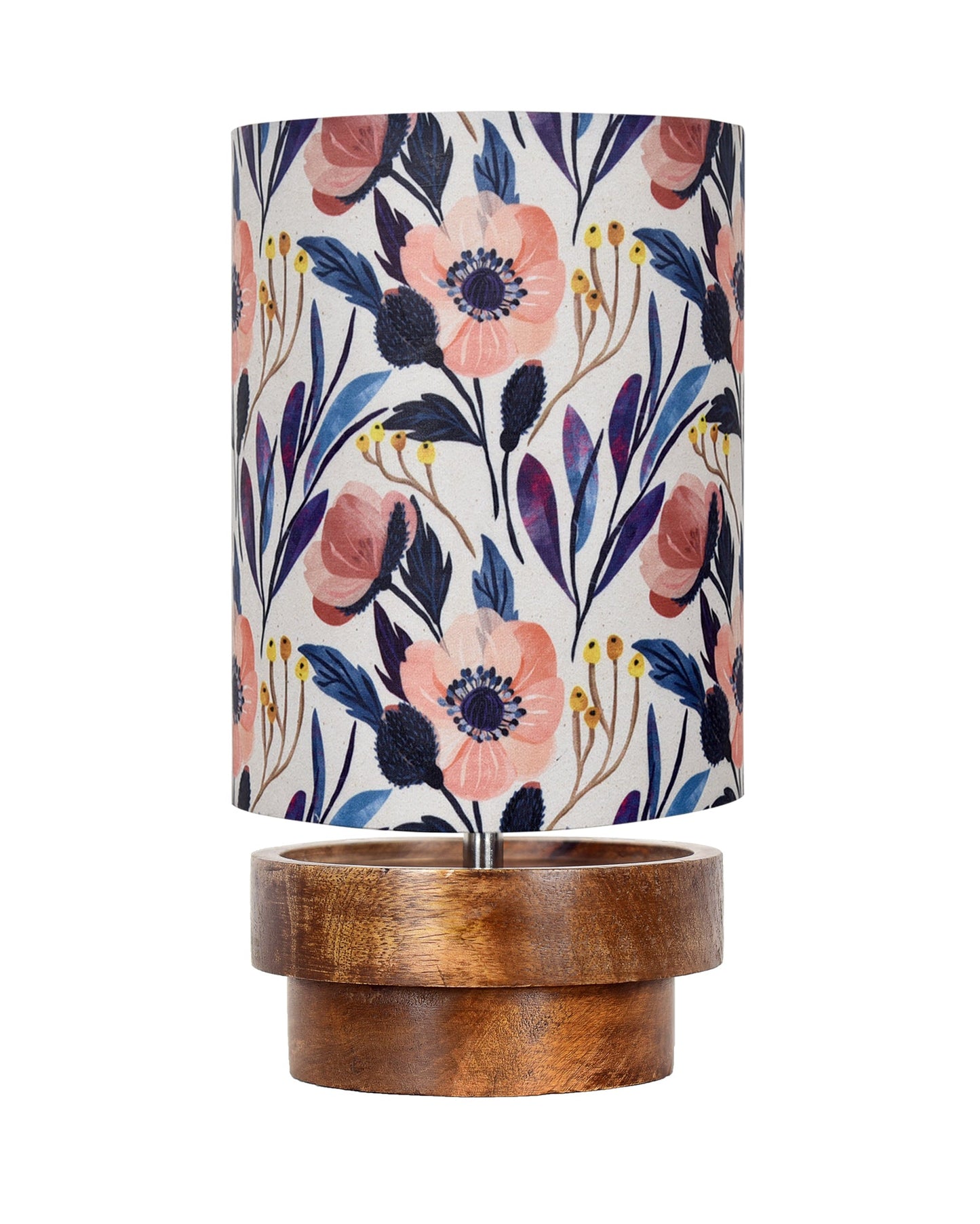 Modern Zen Wooden Lampshade Nightstand Lamps, Antique Base E27 Creative Reading Bedside Lamps Ideal for Bedroom, Concentric, Bird Cylinder