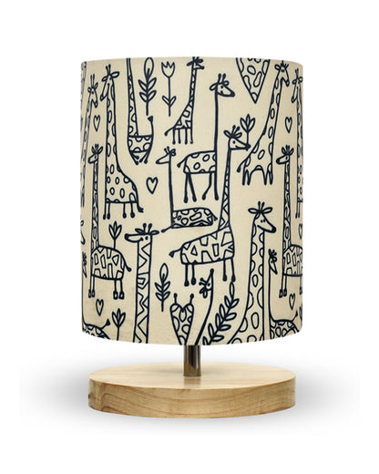 Pine Table Lamp-Wooden Bedside Lamp Simple Bedroom Light Linen Shade Mini Desk Lamp Nightstand Lamp for Bedroom,Living Room,Gift, Bird Cylinder
