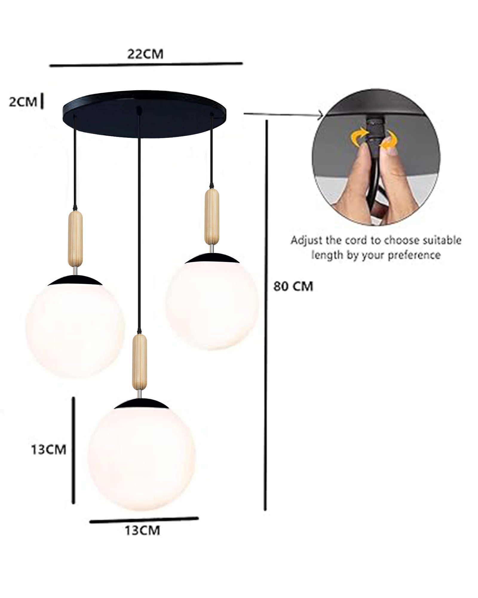 Chandelier Pendant Light, Retro Industrial Style Nordic Glass Hanging Ceiling Creative Bar Counter Decoration Restaurant Black Lighting with Metal Tube, Frosty Globe