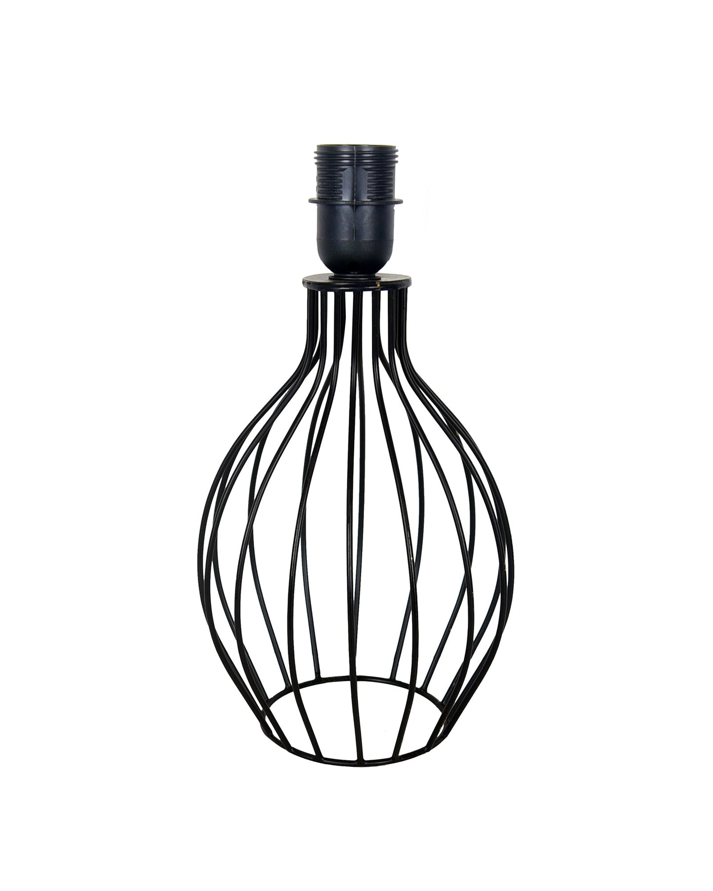 Black Bedside Table Lamp,Small Nightstand Lamp for Bedroom,Modern Desk Lamp with Fabric Shade Geometric Metal Base for Living Room Study Office Farmhouse, Wire Trumpet, Hibiscus Cone