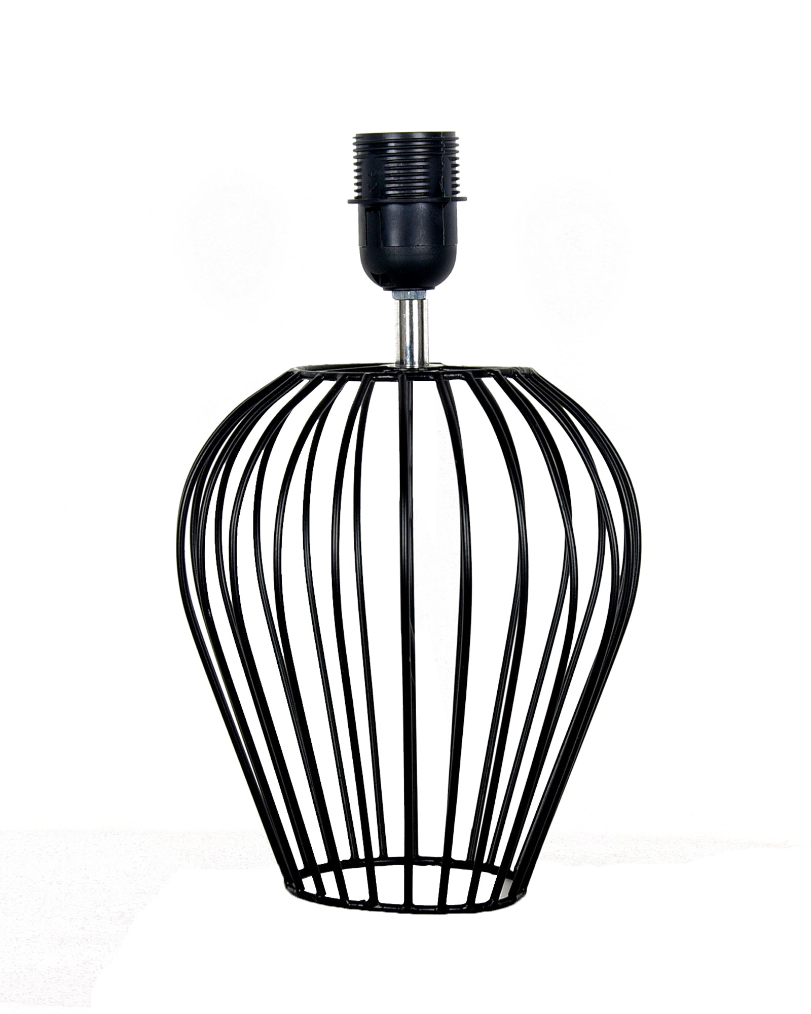 Black Bedside Table Lamp,Small Nightstand Lamp for Bedroom,Modern Desk Lamp with Fabric Shade Geometric Metal Base for Living Room Study Office Farmhouse, Wire Tulip, Hibiscus Cone