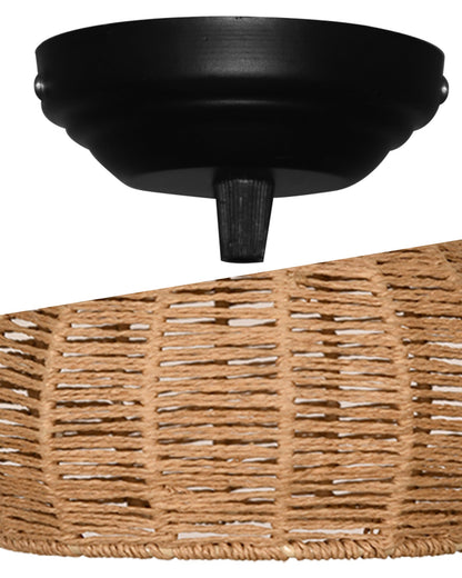 Seagrass Chandelier Hanging Lamp Natural Rattan Weaving Single Light Fixture Rustic Pendant Light for Kitchen Dining Room Restaurants Bars, Natural Texture, Bottle