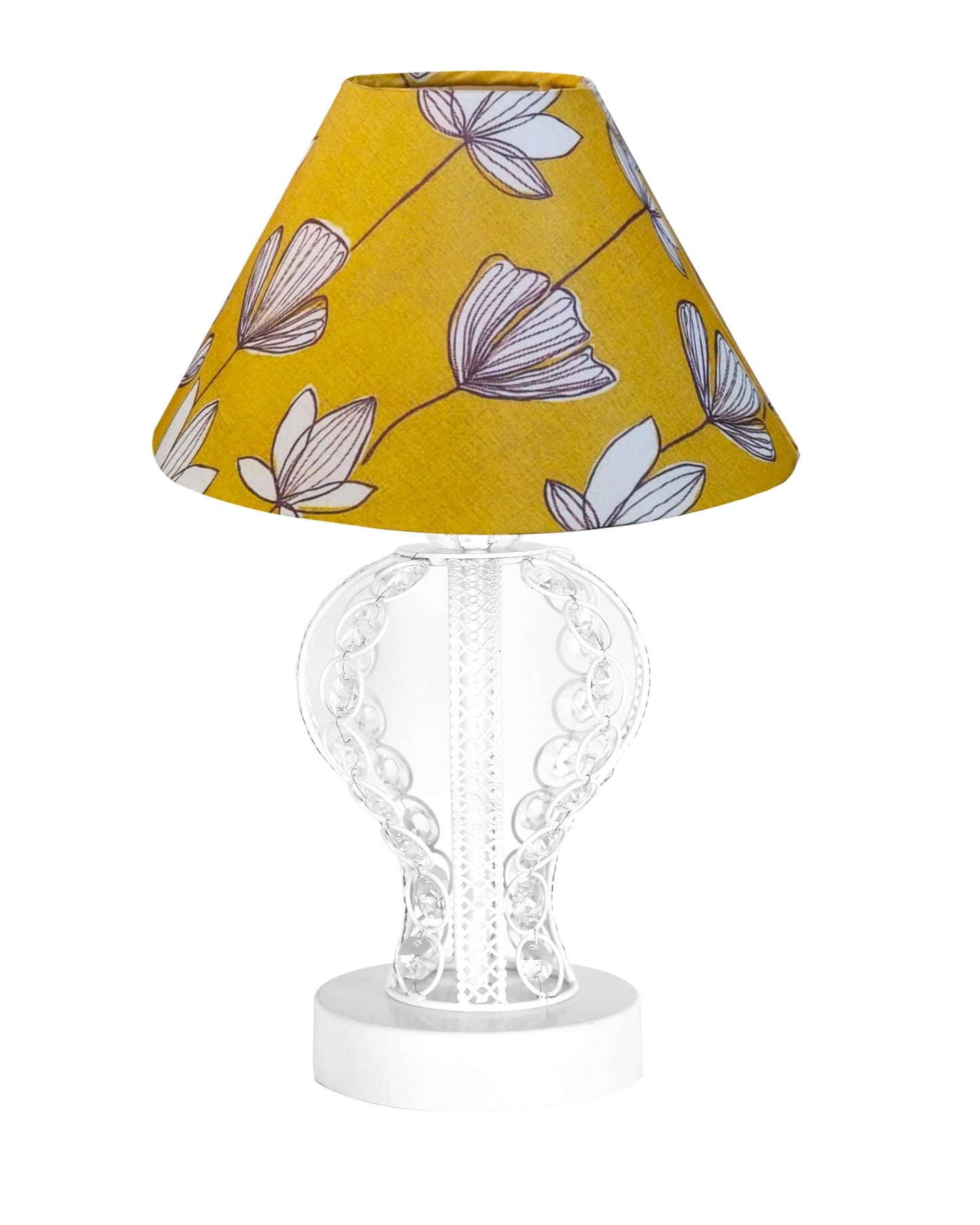 Modern Round Small Crystal Table Lamp,Contemporary Bedroom Bedside Nightstand Lamp,Desk Globe Lamp for Living Room Girls Kids Room, Strippy Vase , Grey Pleated