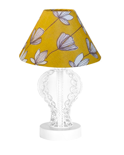 Modern Round Small Crystal Table Lamp,Contemporary Bedroom Bedside Nightstand Lamp,Desk Globe Lamp for Living Room Girls Kids Room, Strippy Vase , Grey Pleated