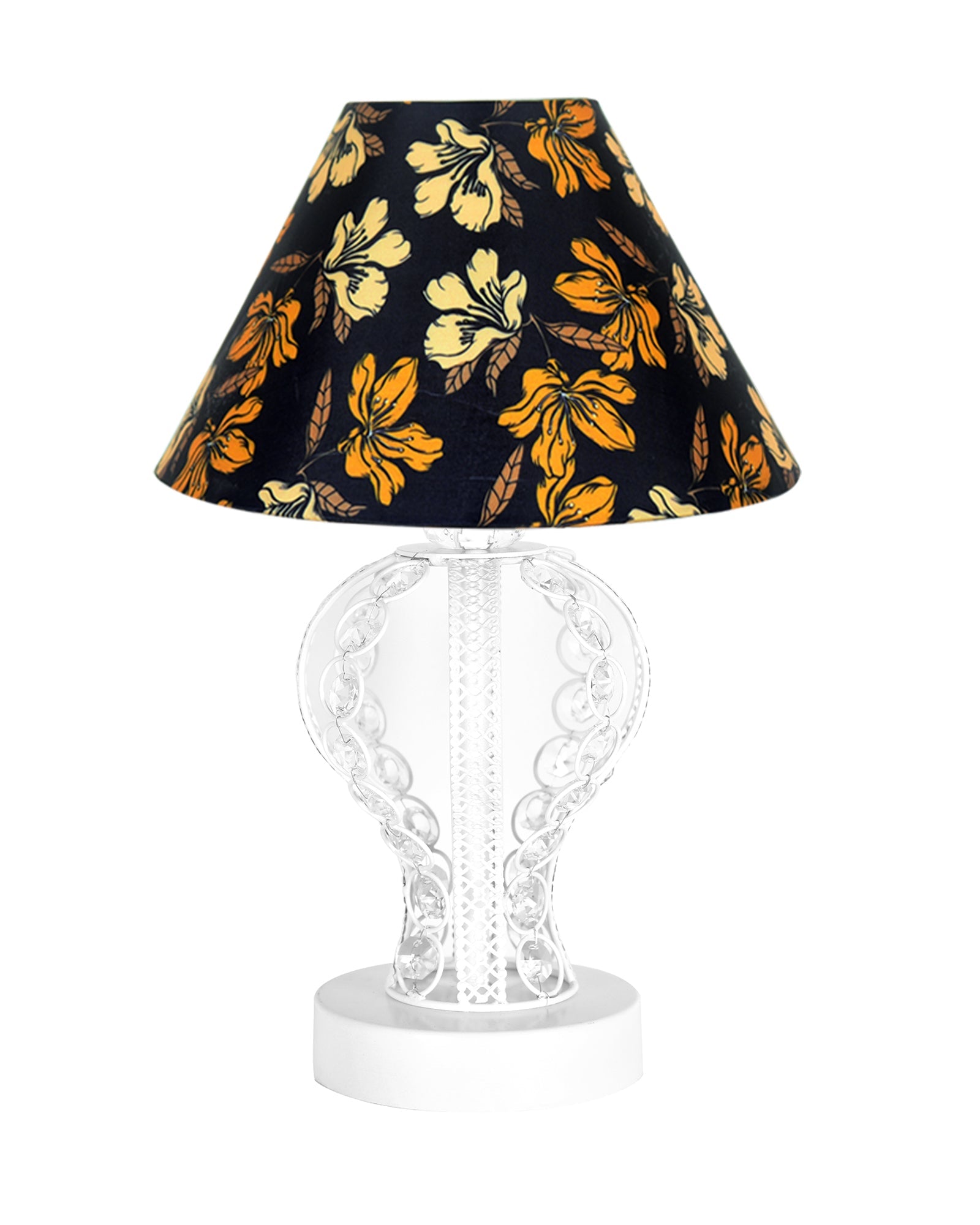 Modern Round Small Crystal Table Lamp,Contemporary Bedroom Bedside Nightstand Lamp,Desk Globe Lamp for Living Room Girls Kids Room, Strippy Vase , Grey Pleated