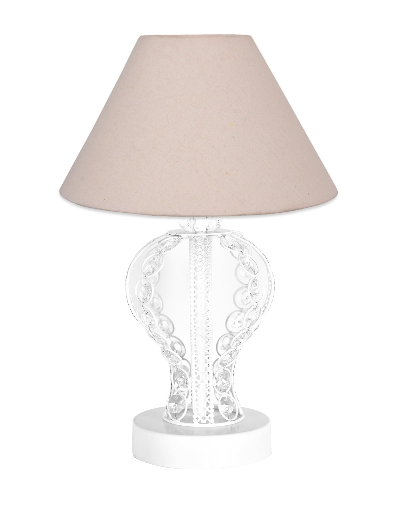 Modern Round Small Crystal Table Lamp,Contemporary Bedroom Bedside Nightstand Lamp,Desk Globe Lamp for Living Room Girls Kids Room, Strippy Vase , Grey Pleated