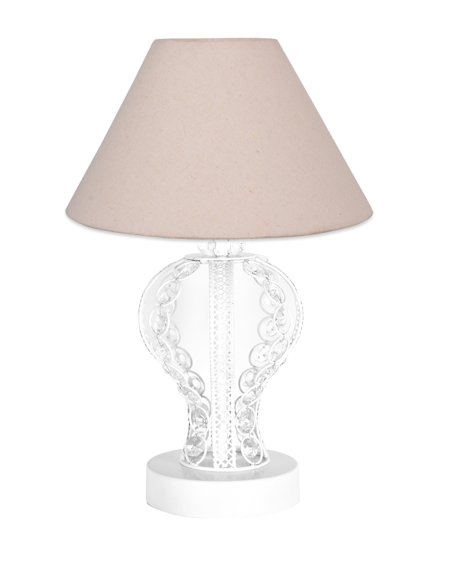 Modern Round Small Crystal Table Lamp,Contemporary Bedroom Bedside Nightstand Lamp,Desk Globe Lamp for Living Room Girls Kids Room, Strippy Vase , Grey Pleated