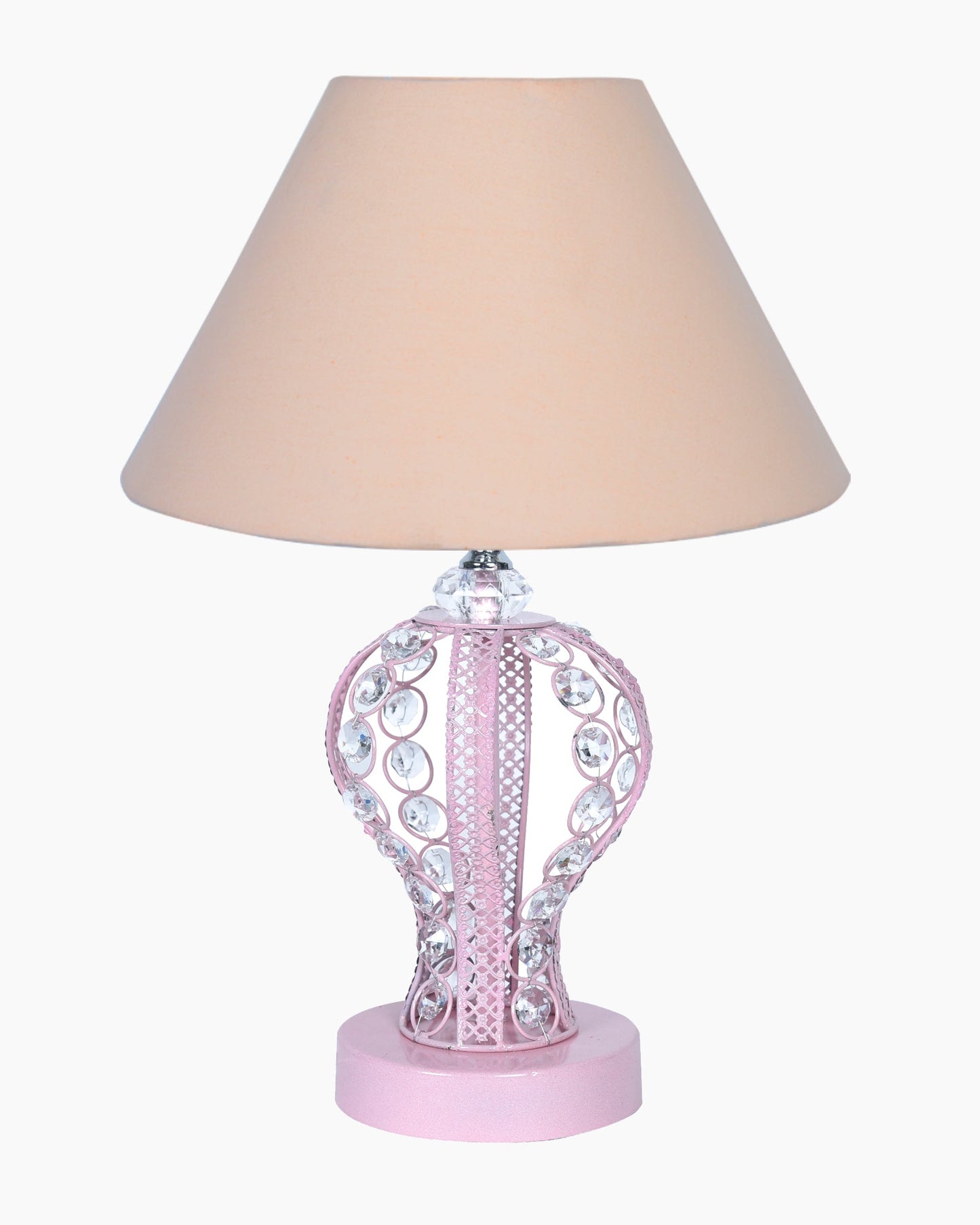 Modern Round Small Crystal Table Lamp,Contemporary Bedroom Bedside Nightstand Lamp,Desk Globe Lamp for Living Room Girls Kids Room, Goglet, White Cone