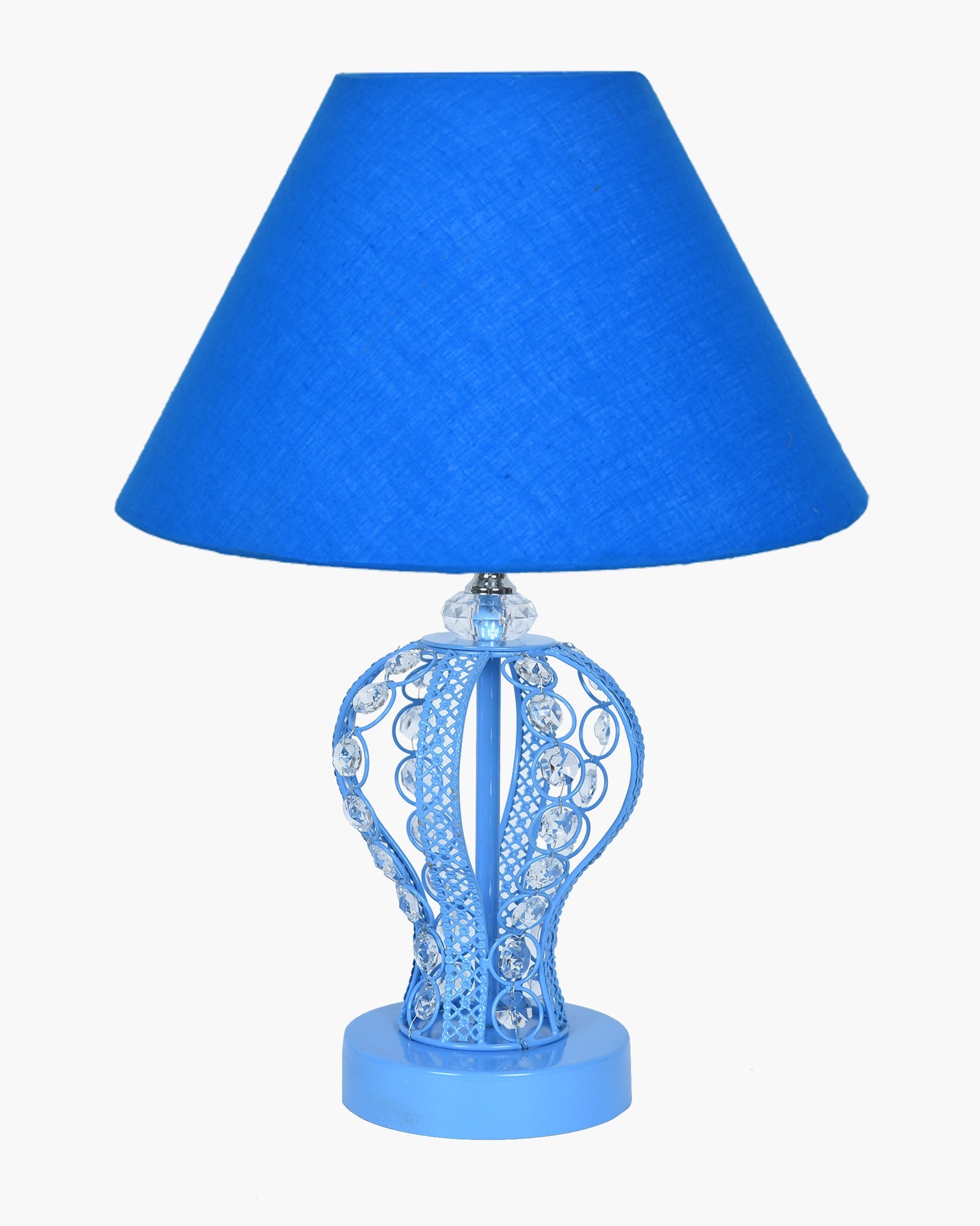 Modern Round Small Crystal Table Lamp,Contemporary Bedroom Bedside Nightstand Lamp,Desk Globe Lamp for Living Room Girls Kids Room, Goglet, White Cone