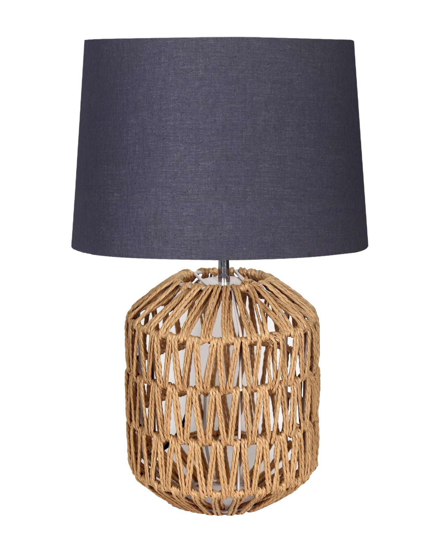 Seagrass Weave Table Lamp Coastal Cottage Bedside Desk Nightstand Lamp for Bedroom Living Room Office College Bookcase Natural Handmade Oval, Bird Drum