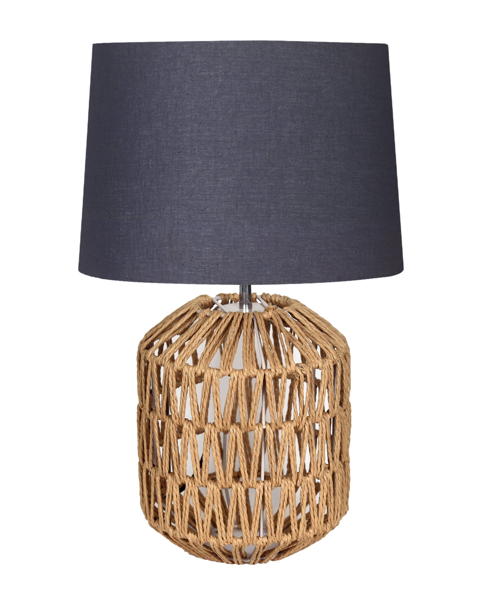 Seagrass Weave Table Lamp Coastal Cottage Bedside Desk Nightstand Lamp for Bedroom Living Room Office College Bookcase Natural Handmade Oval, Bird Drum