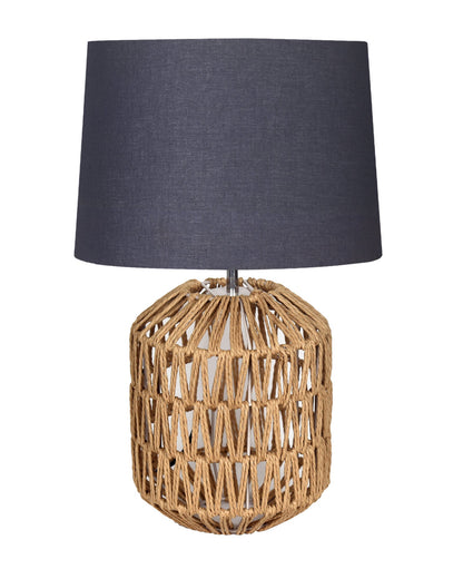 Seagrass Weave Table Lamp Coastal Cottage Bedside Desk Nightstand Lamp for Bedroom Living Room Office College Bookcase Natural Handmade Oval, Bird Drum