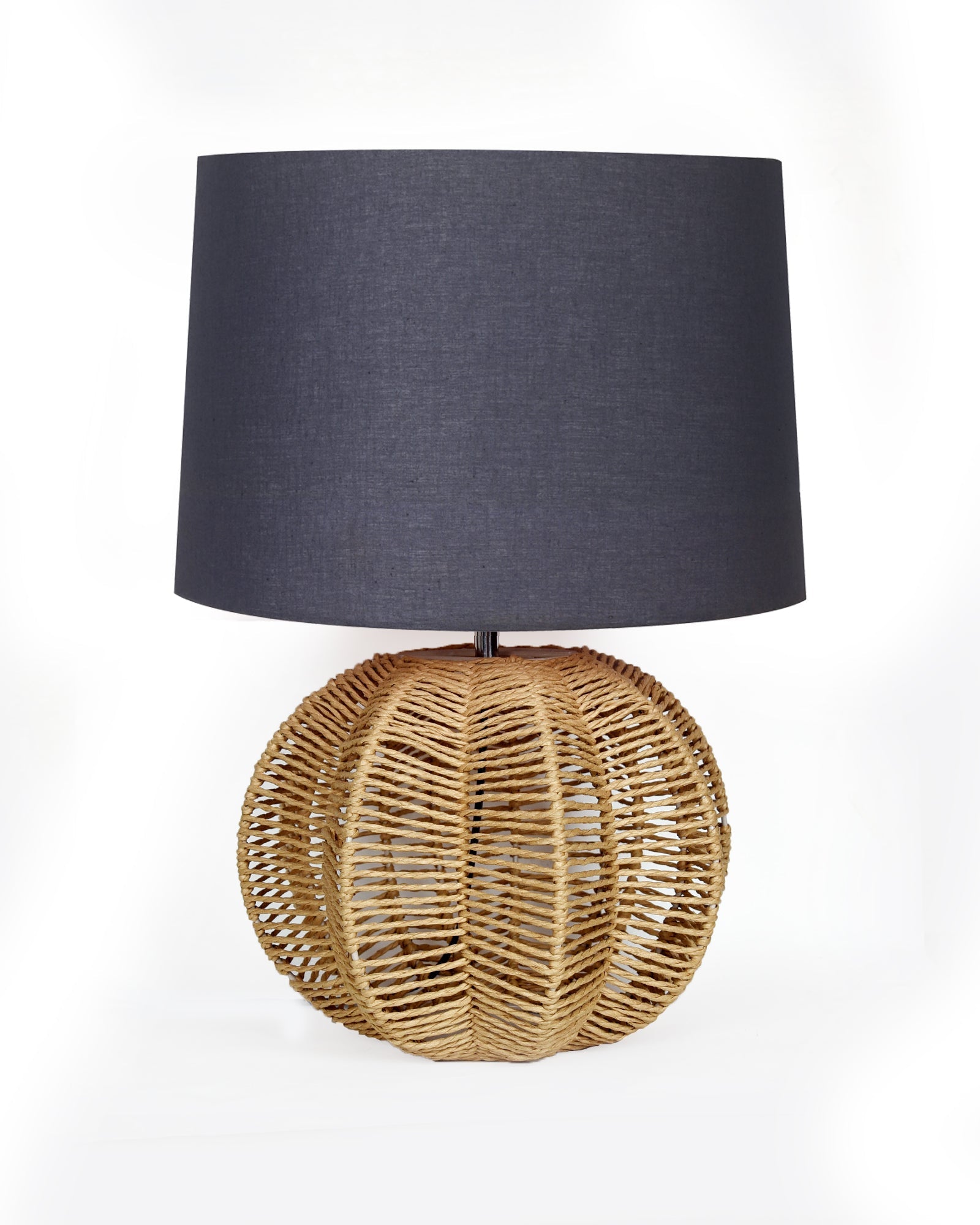 Seagrass Weave Table Lamp Coastal Cottage Bedside Desk Nightstand Lamp for Bedroom Living Room Office College Bookcase Natural Handmade Sphere, Bird Drum