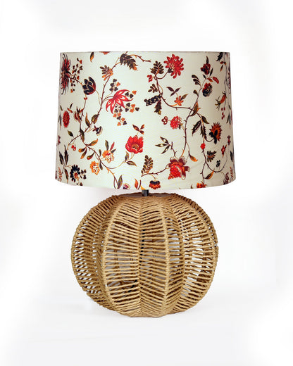 Seagrass Weave Table Lamp Coastal Cottage Bedside Desk Nightstand Lamp for Bedroom Living Room Office College Bookcase Natural Handmade Sphere, Bird Drum