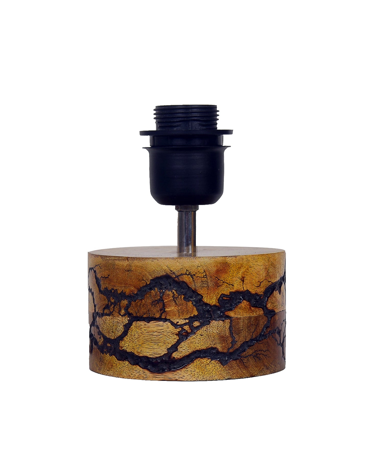 Classic Wood Lampshade Nightstand Lamps, Antique Base E27 Creative Bedside Lamps for Bedroom, Office, Gift, Shocker Fractal, Khadi