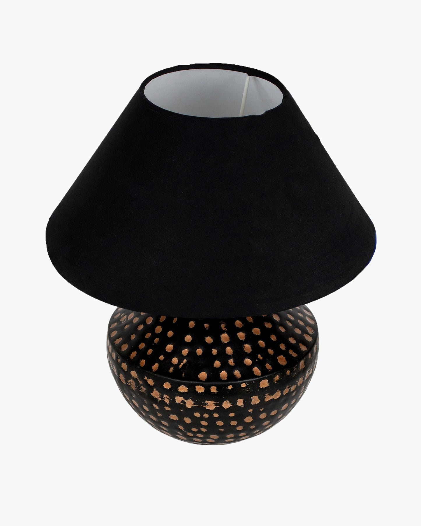 Buckhead Pitcher Modern Accent Table Lamp Warm Bronze Brown Sculptural Geometric Textured Urn Tapered Fabric Drum Shade Bedroom Living Room House Home Bedside Nightstand Office,