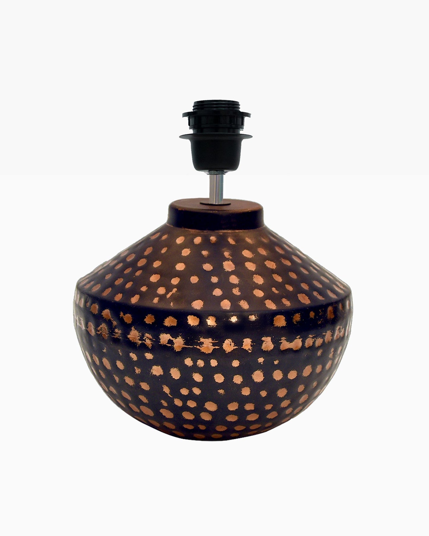 Buckhead Pitcher Modern Accent Table Lamp Warm Bronze Brown Sculptural Geometric Textured Urn Tapered Fabric Drum Shade Bedroom Living Room House Home Bedside Nightstand Office,