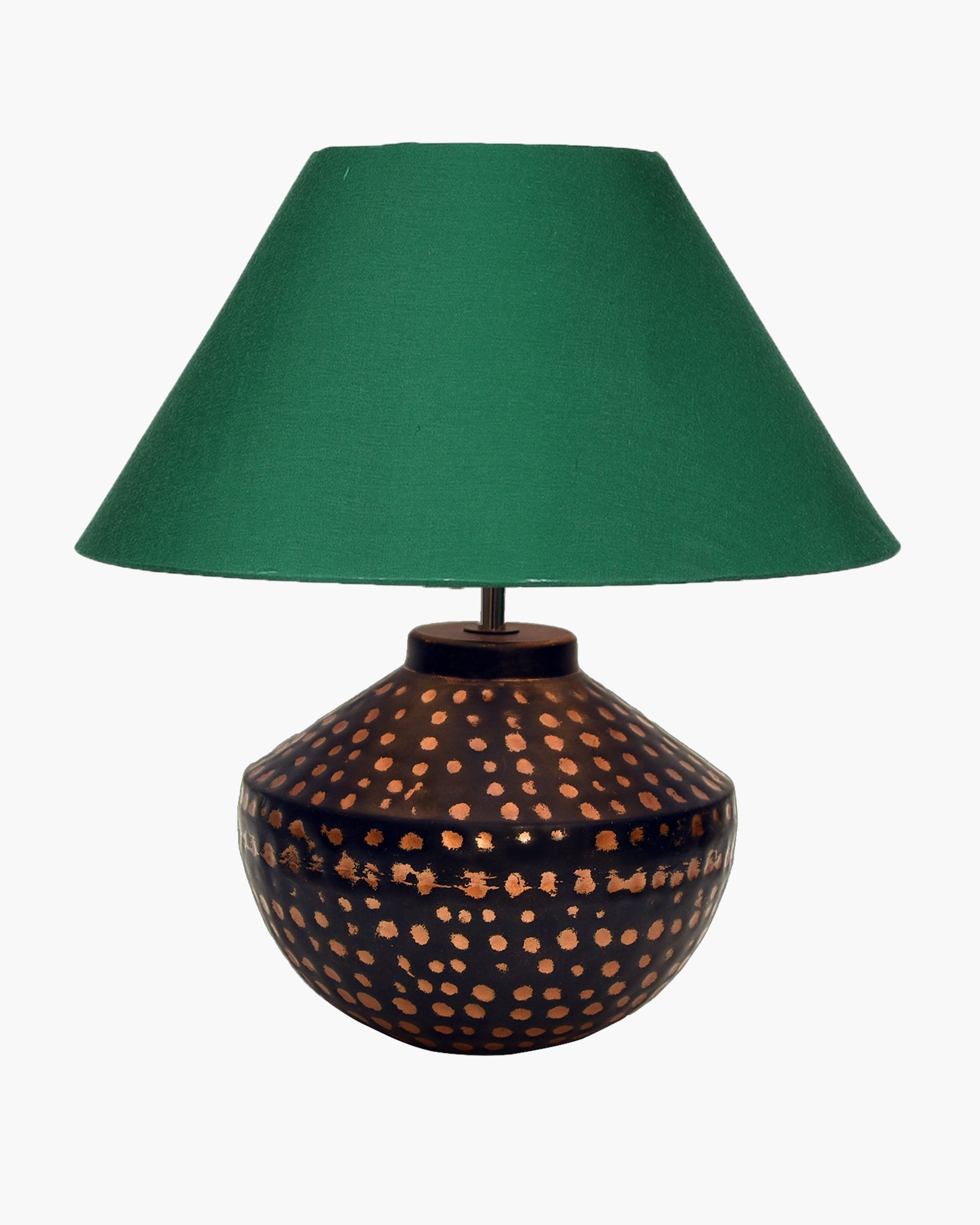 Buckhead Pitcher Modern Accent Table Lamp Warm Bronze Brown Sculptural Geometric Textured Urn Tapered Fabric Drum Shade Bedroom Living Room House Home Bedside Nightstand Office,