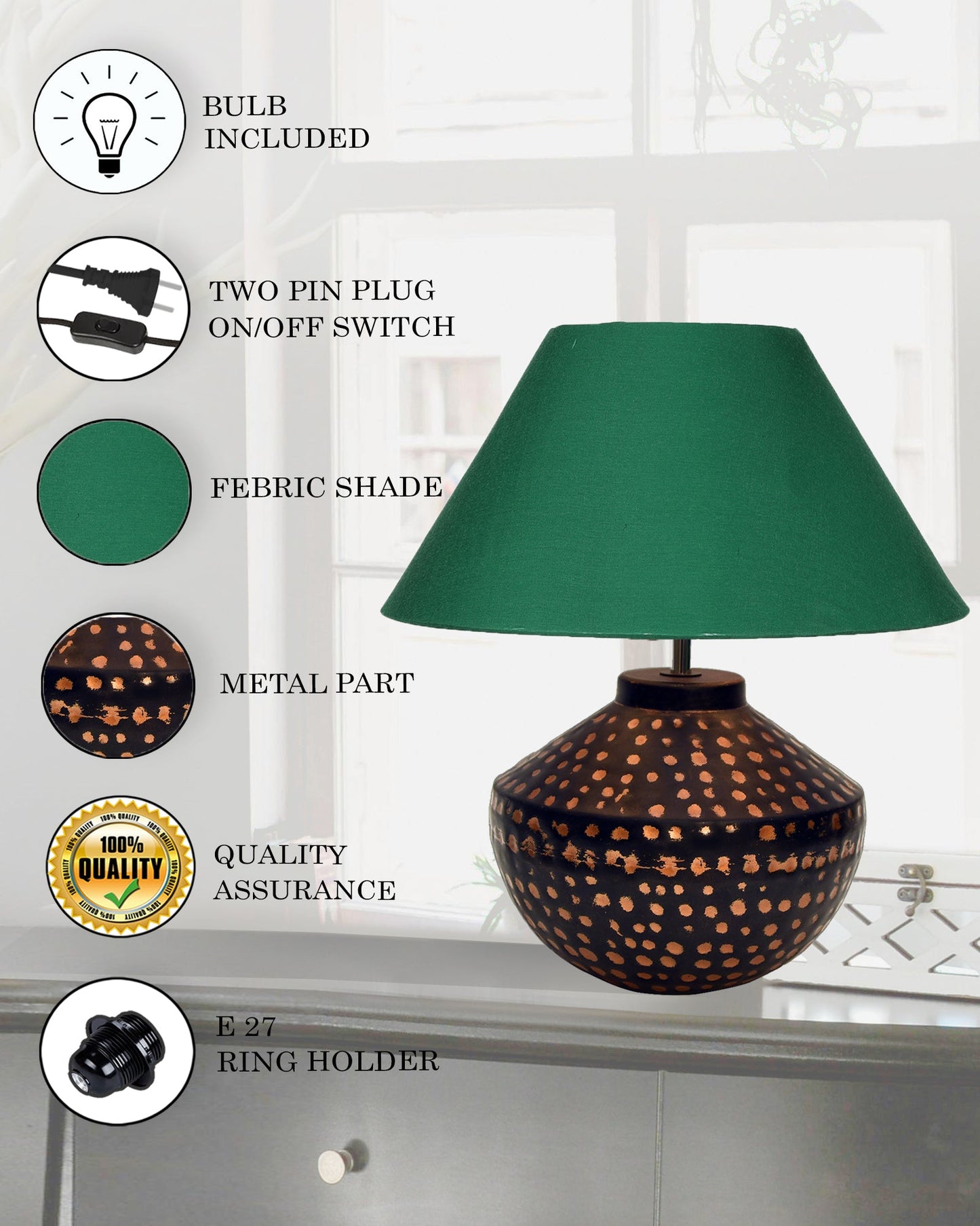 Buckhead Pitcher Modern Accent Table Lamp Warm Bronze Brown Sculptural Geometric Textured Urn Tapered Fabric Drum Shade Bedroom Living Room House Home Bedside Nightstand Office,