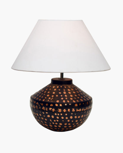 Buckhead Pitcher Modern Accent Table Lamp Warm Bronze Brown Sculptural Geometric Textured Urn Tapered Fabric Drum Shade Bedroom Living Room House Home Bedside Nightstand Office,