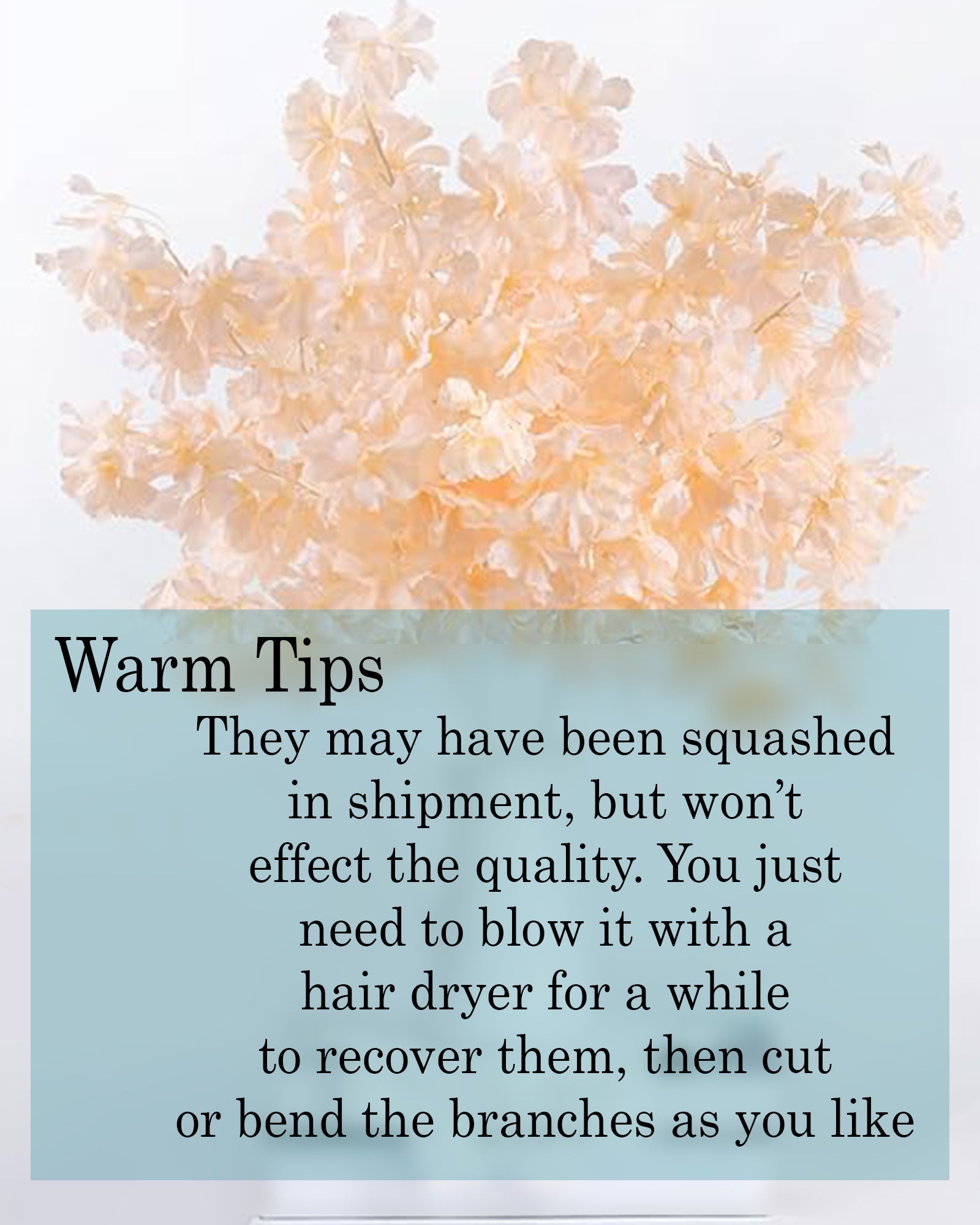 Artificial Long Cherry Blossom Branches Decor, 44 Inch Faux Cherry Blossom Flowers for Tall Floor Vase Wedding Home Decoration, Faux Pink for Dinner Table Centerpiece, set of 2 sticks, Champagne