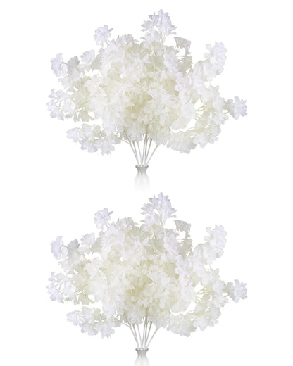 Artificial Long Cherry Blossom Branches Decor, 44 Inch Faux Cherry Blossom Flowers for Tall Floor Vase Wedding Home Decoration, Faux Pink for Dinner Table Centerpiece, set of 2 sticks, Champagne