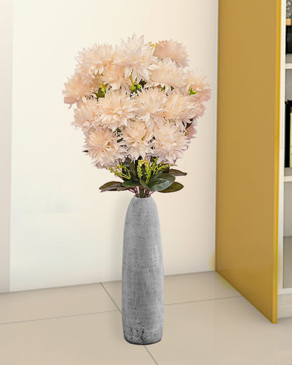 Artificial Long Chrysanthemum  Flower Branches Decor, 26 Inch Faux Large three Dahalia Flowers for Tall Floor Vase Wedding Home Decoration, Synthetic for Dinner Table Centerpiece, set of 2 sticks, Vine Red