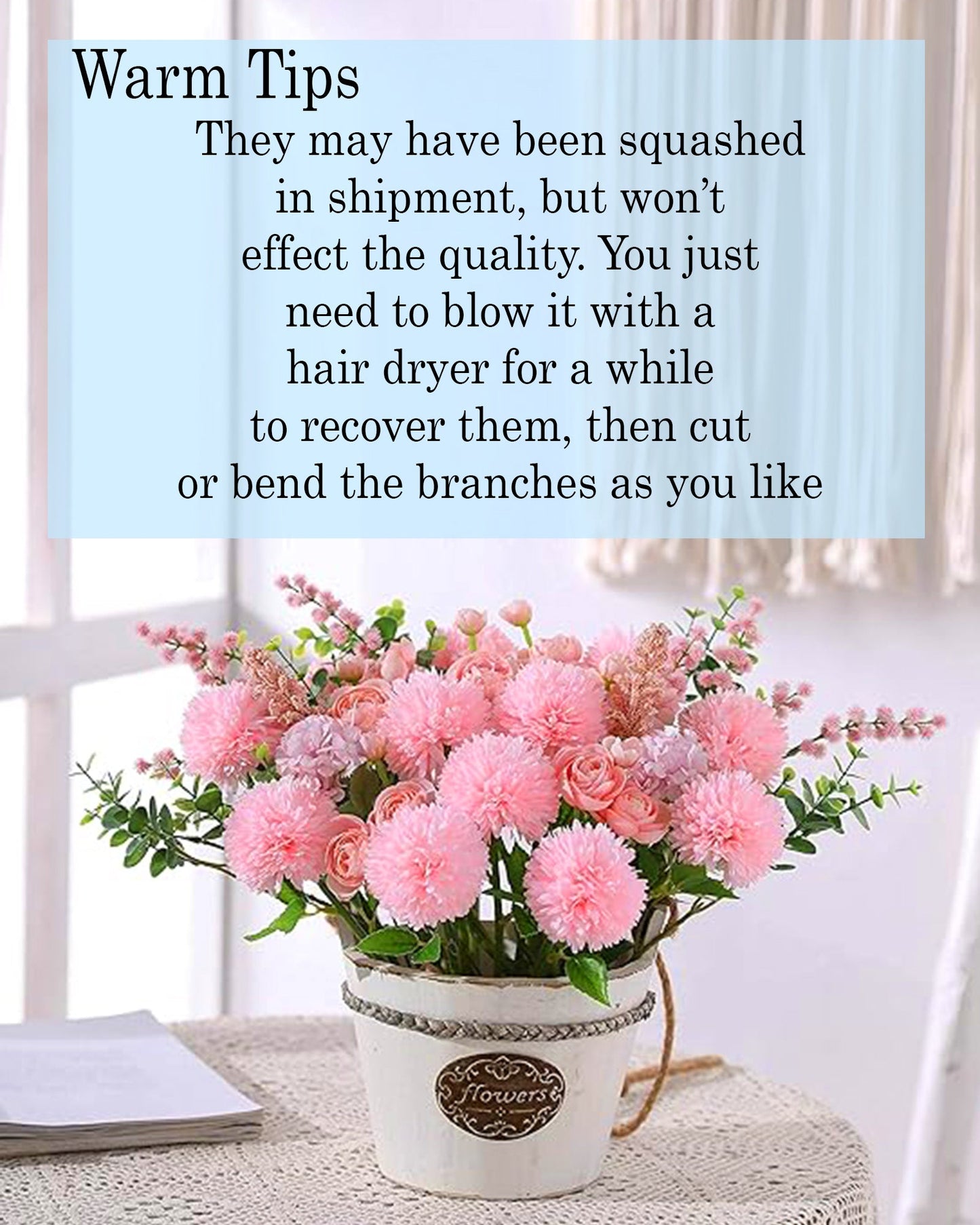 Artificial Chrysanthemum Ball Flowers 14 flowers, 2 sticks Faux Mums Fake Silk Flowers for Bridal Wedding Centerpieces Arrangements Party Home Garden DIY Decor, Pink