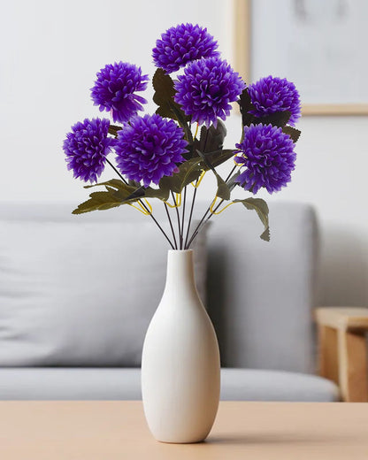 Artificial Chrysanthemum Ball Flowers 14 flowers, 2 sticks Faux Mums Fake Silk Flowers for Bridal Wedding Centerpieces Arrangements Party Home Garden DIY Decor, Pink