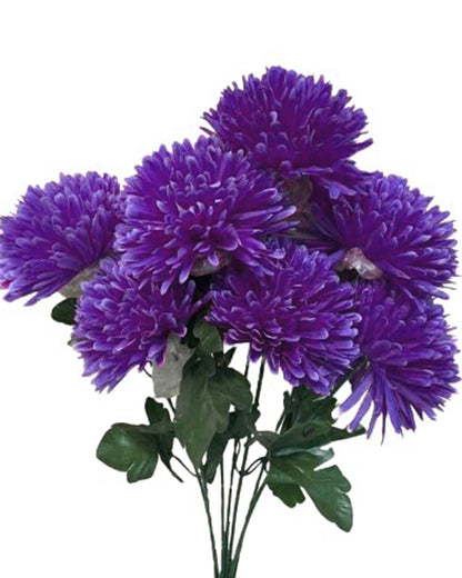 Artificial Chrysanthemum Ball Flowers 14 flowers, 2 sticks Faux Mums Fake Silk Flowers for Bridal Wedding Centerpieces Arrangements Party Home Garden DIY Decor, Pink