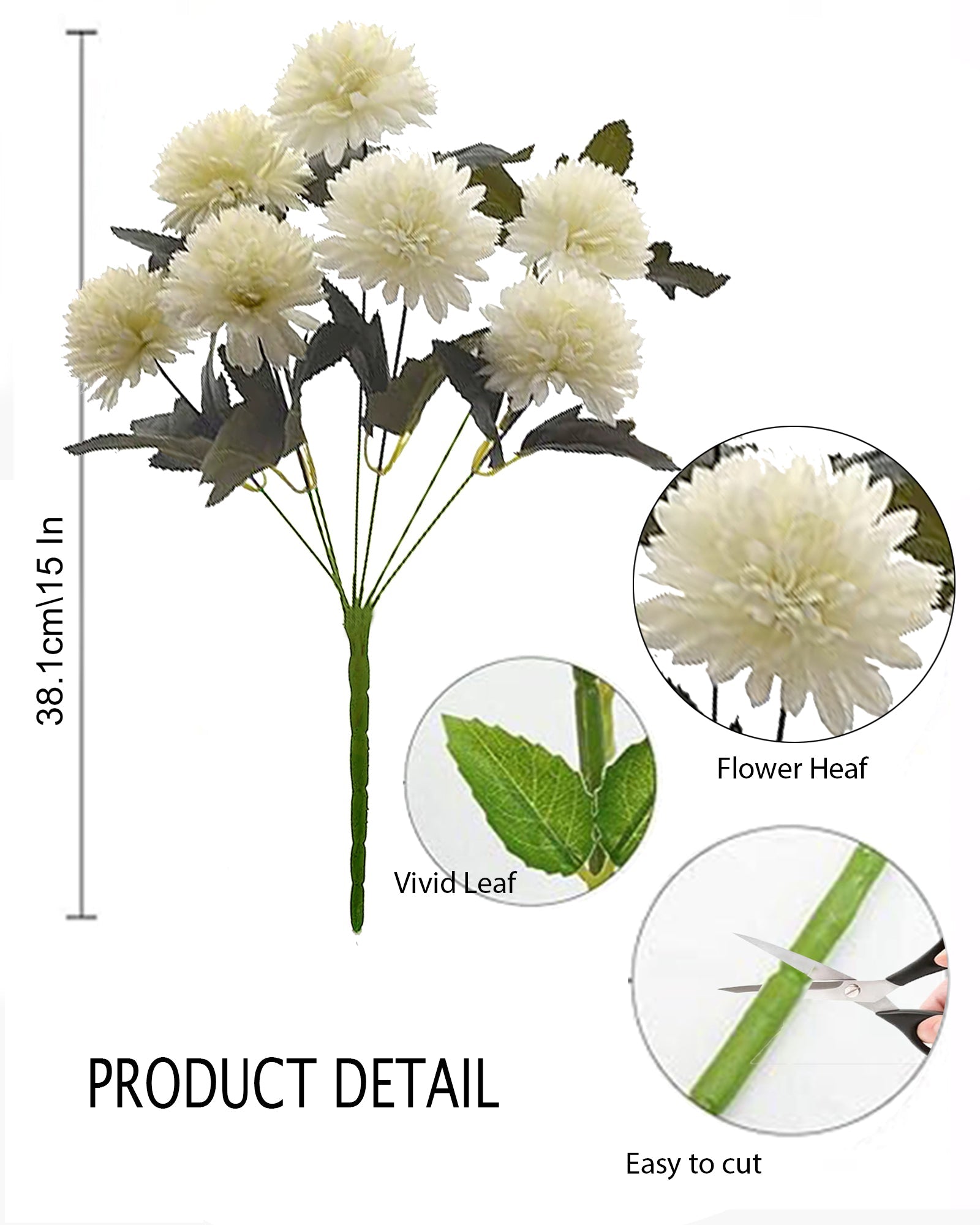 Artificial Chrysanthemum Ball Flowers 14 flowers, 2 sticks Faux Mums Fake Silk Flowers for Bridal Wedding Centerpieces Arrangements Party Home Garden DIY Decor, Pink