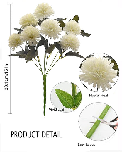 Artificial Chrysanthemum Ball Flowers 14 flowers, 2 sticks Faux Mums Fake Silk Flowers for Bridal Wedding Centerpieces Arrangements Party Home Garden DIY Decor, Pink