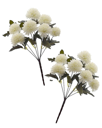 Artificial Chrysanthemum Ball Flowers 14 flowers, 2 sticks Faux Mums Fake Silk Flowers for Bridal Wedding Centerpieces Arrangements Party Home Garden DIY Decor, Pink