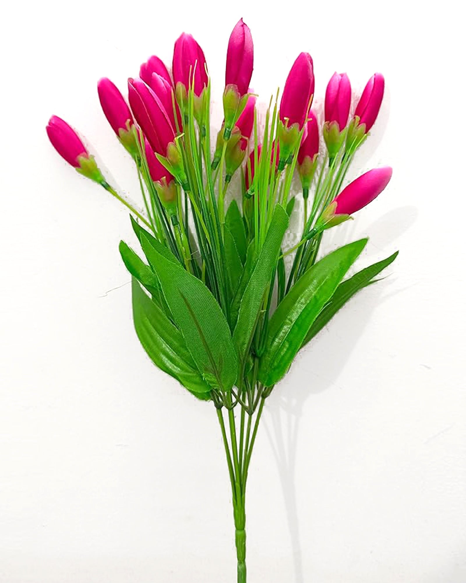 Artificial Tulip Flowers Bunches For Vase Home Decoration Items For Living Room Corner Table Top Bedroom Wedding Party Decorative Gift (Vase Not Included) Silk, 1 binch, 15 Tulips, 34 cm, Pink