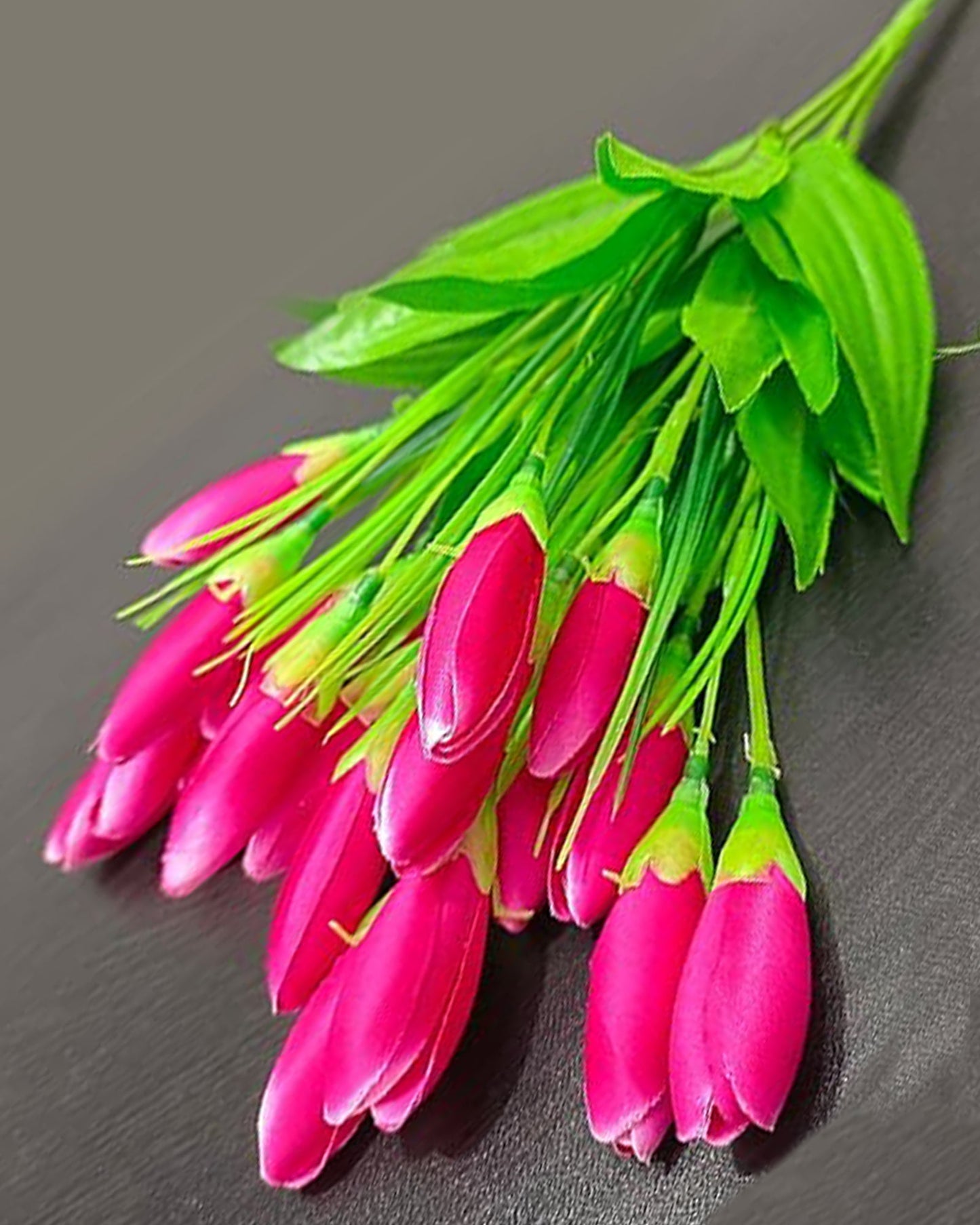 Artificial Tulip Flowers Bunches For Vase Home Decoration Items For Living Room Corner Table Top Bedroom Wedding Party Decorative Gift (Vase Not Included) Silk, 1 binch, 15 Tulips, 34 cm, Pink