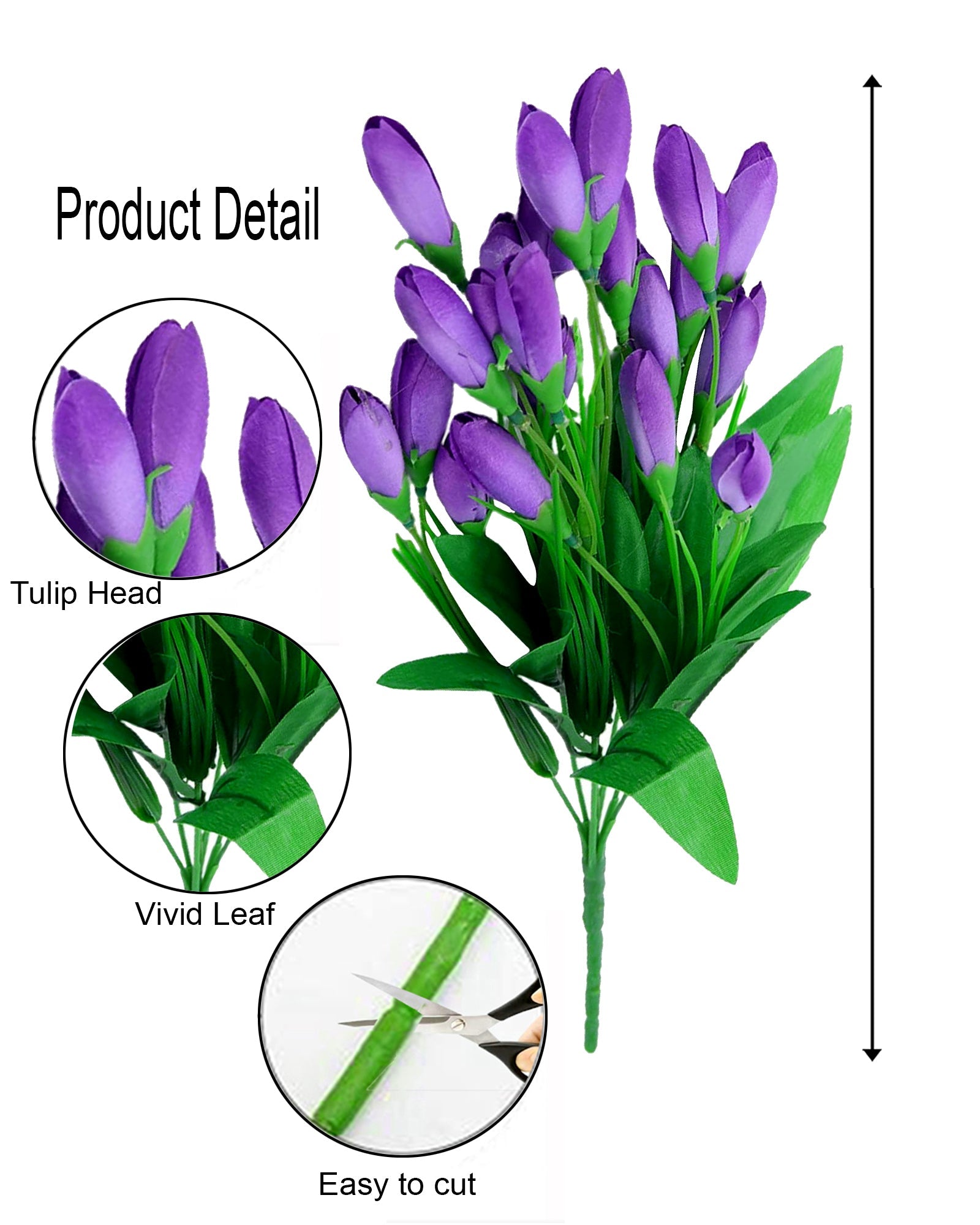 Artificial Tulip Flowers Bunches For Vase Home Decoration Items For Living Room Corner Table Top Bedroom Wedding Party Decorative Gift (Vase Not Included) Silk, 1 binch, 15 Tulips, 34 cm, Pink