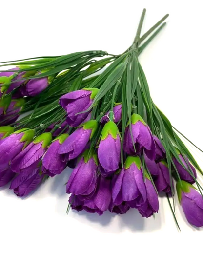 Artificial Tulip Flowers Bunches For Vase Home Decoration Items For Living Room Corner Table Top Bedroom Wedding Party Decorative Gift (Vase Not Included) Silk, 1 binch, 15 Tulips, 34 cm, Pink