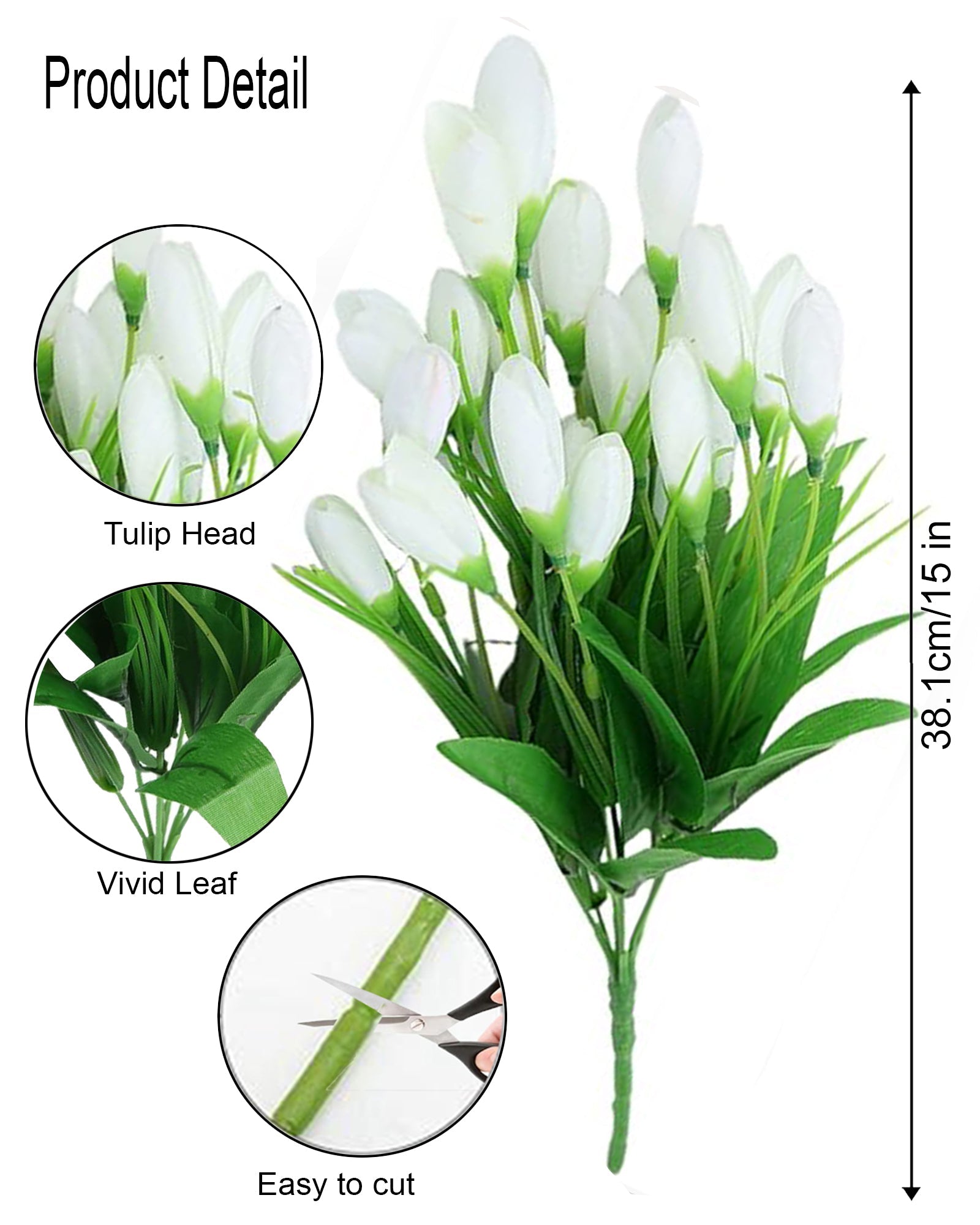 Artificial Tulip Flowers Bunches For Vase Home Decoration Items For Living Room Corner Table Top Bedroom Wedding Party Decorative Gift (Vase Not Included) Silk, 1 binch, 15 Tulips, 34 cm, Pink