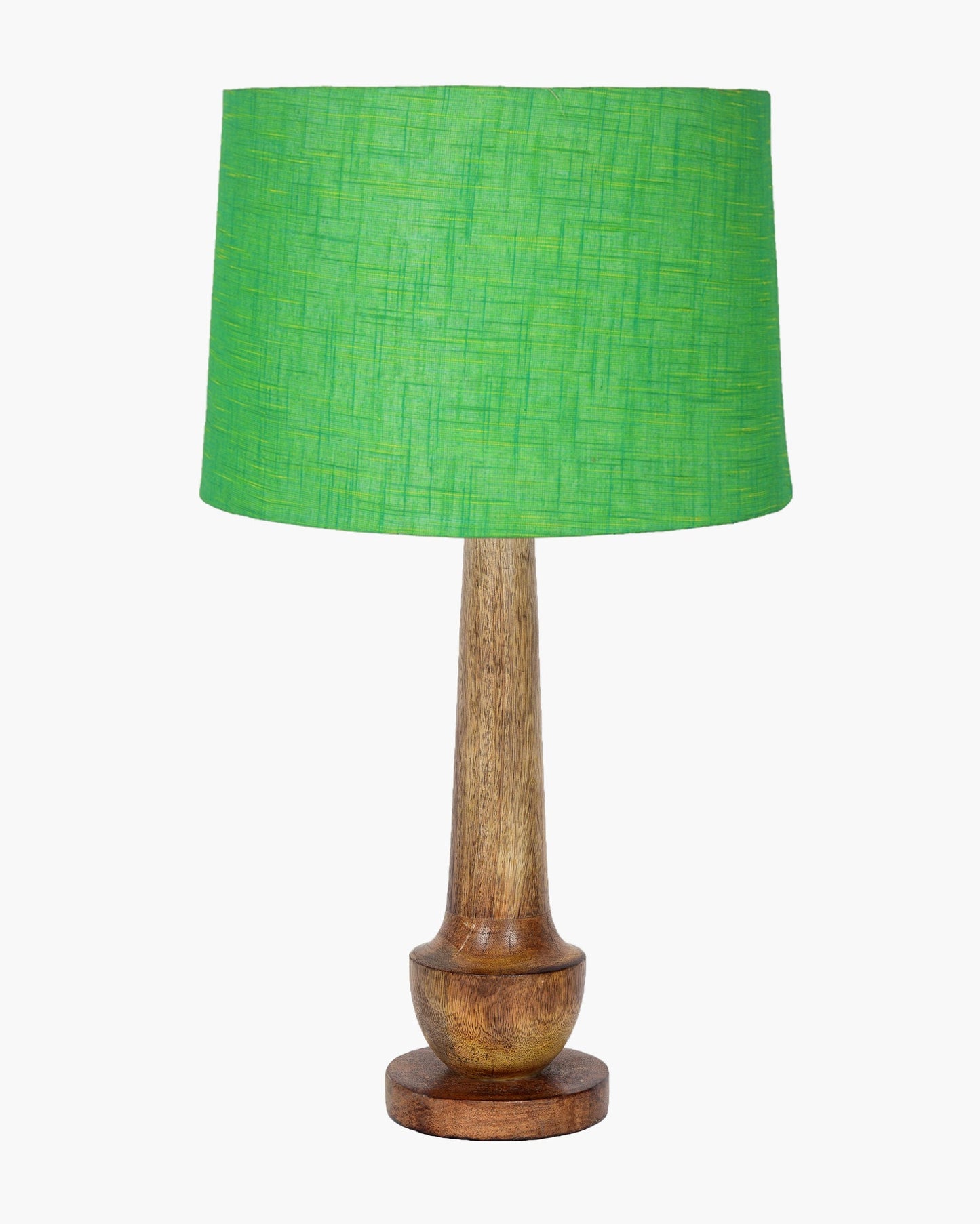 Rustic Turnip Wood Table lamp for home, Bedside farmhouse Living Room Light, Khadi fabric shade