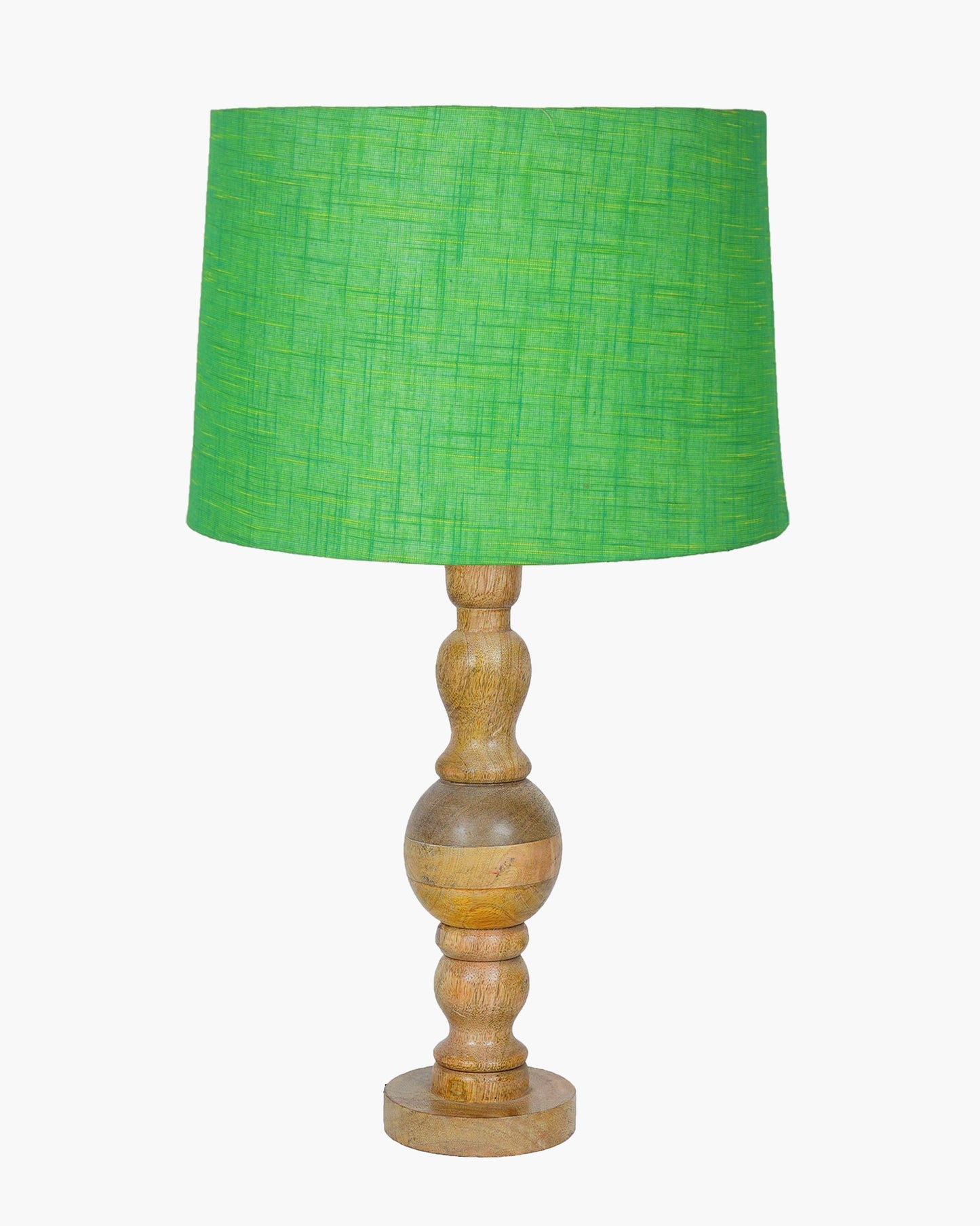 Industrial Wood Bubble Bedside Table Lamp, farmhouse Living Room Light, Khadi Drum Shade