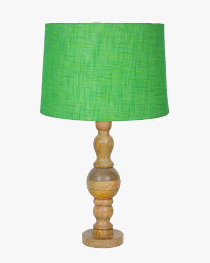 Industrial Wood Bubble Bedside Table Lamp, farmhouse Living Room Light, Khadi Drum Shade