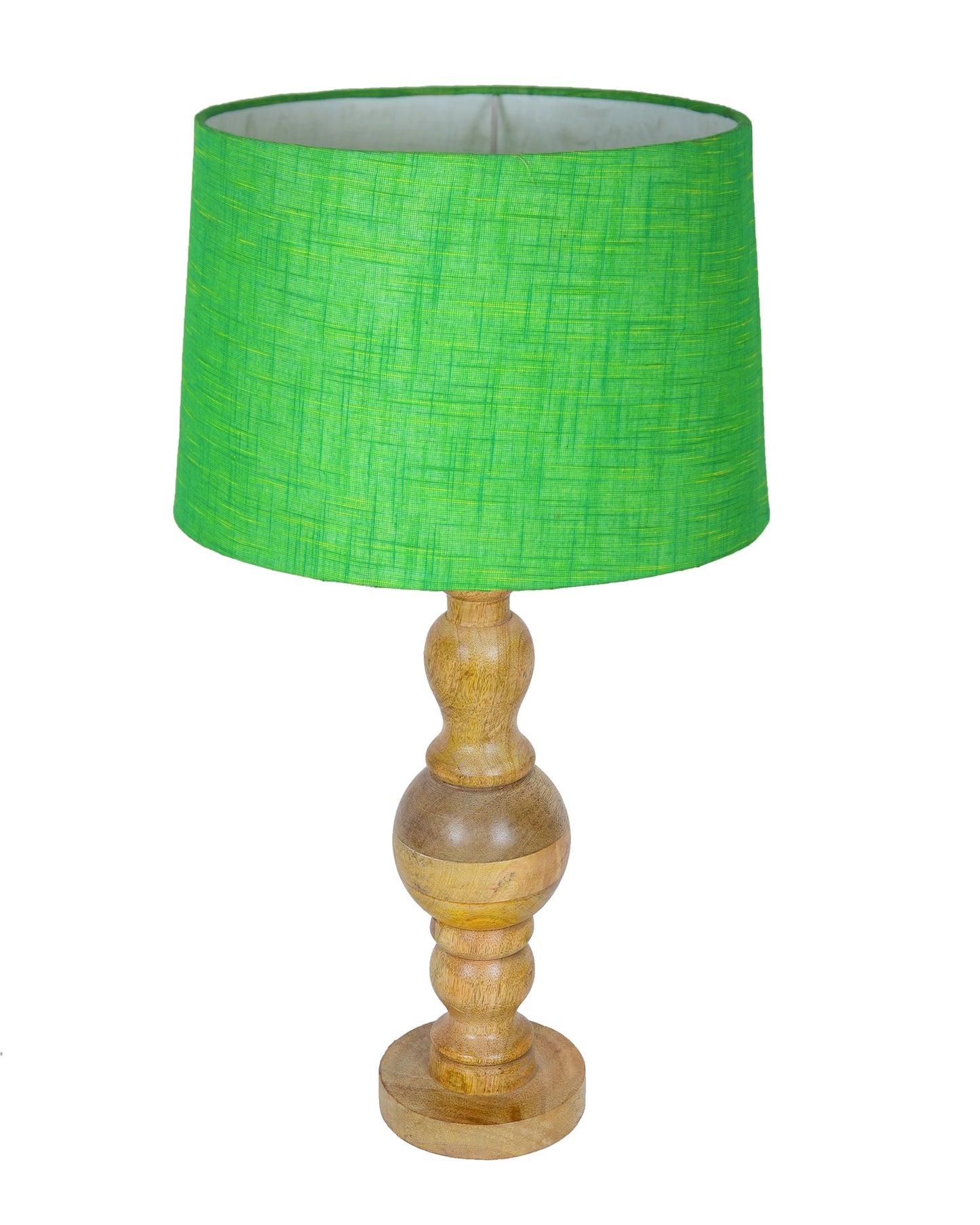 Industrial Wood Bubble Bedside Table Lamp, farmhouse Living Room Light, Khadi Drum Shade
