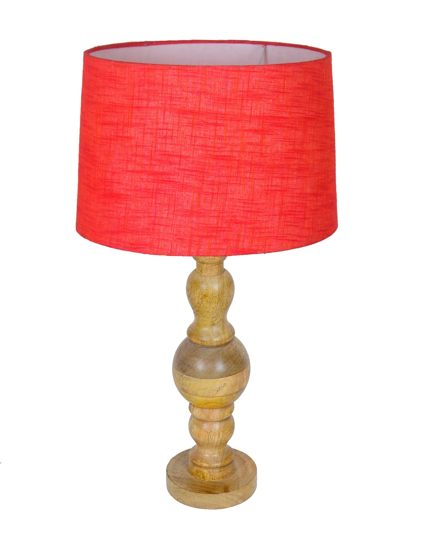 Industrial Wood Bubble Bedside Table Lamp, farmhouse Living Room Light, Khadi Drum Shade