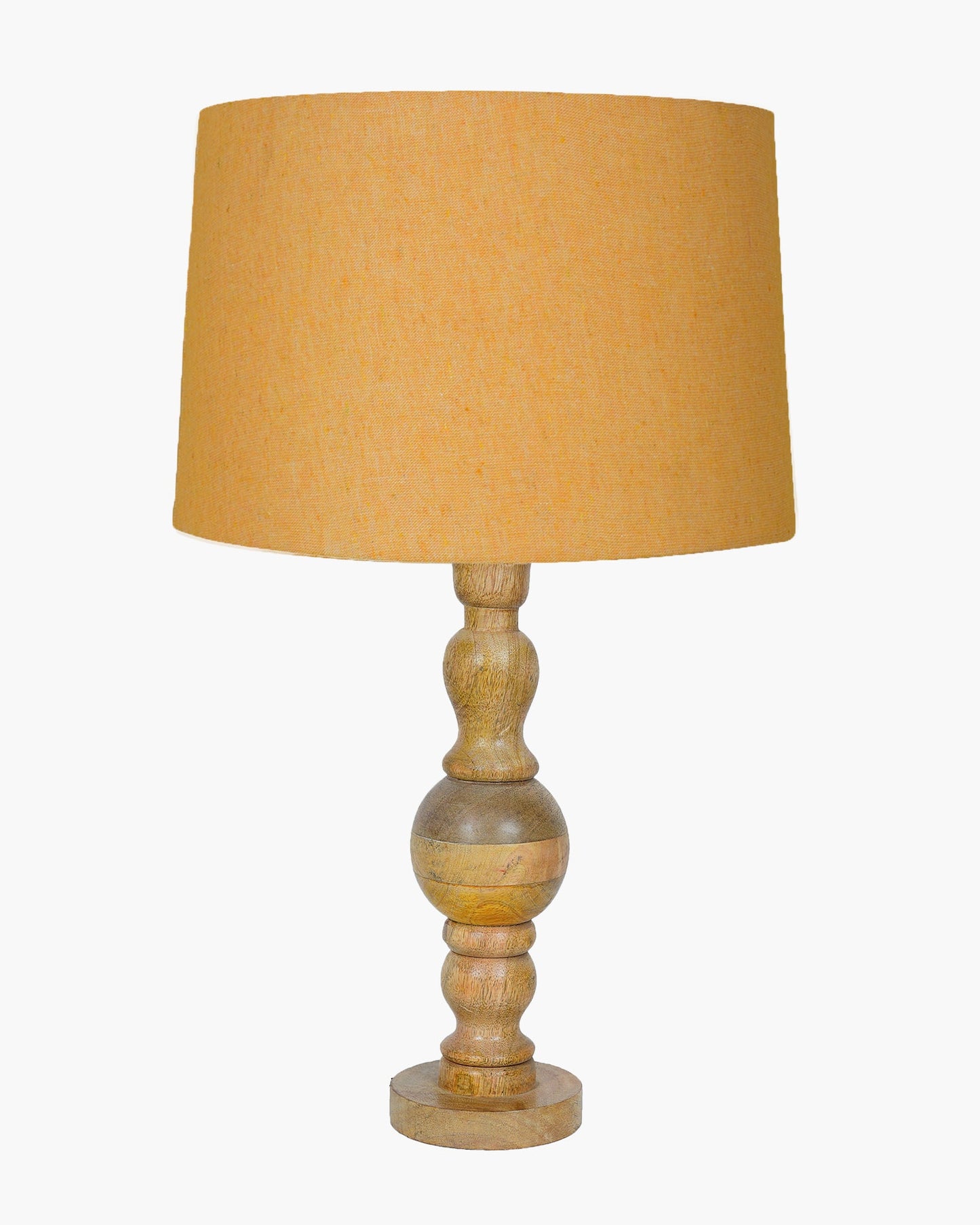Industrial Wood Bubble Bedside Table Lamp, farmhouse Living Room Light, Khadi Drum Shade