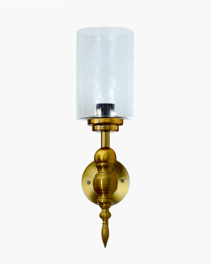 Mid-Century Modern Metal and Glass Wall Light, Brushed Gold, Lamp Fixture for Bedroom Vanity Bathroom Hotel,  Spherical Torch, Bubble Glass