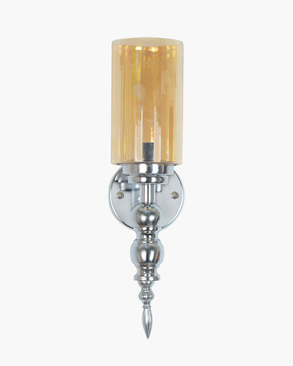 Mid-Century Modern Metal and Glass Wall Light, Brushed Gold, Lamp Fixture for Bedroom Vanity Bathroom Hotel,  Spherical Torch, Bubble Glass