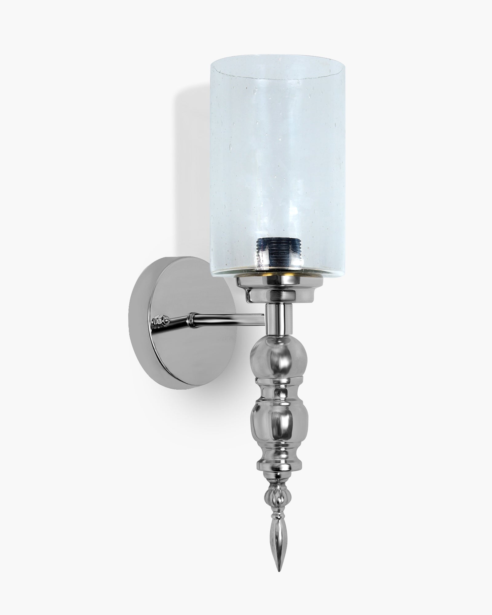 Mid-Century Modern Metal and Glass Wall Light, Brushed Gold, Lamp Fixture for Bedroom Vanity Bathroom Hotel,  Spherical Torch, Bubble Glass