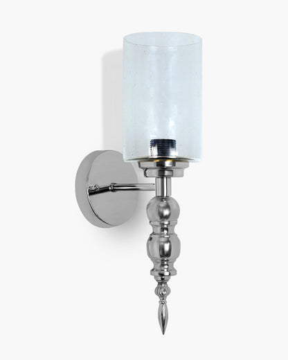 Mid-Century Modern Metal and Glass Wall Light, Brushed Gold, Lamp Fixture for Bedroom Vanity Bathroom Hotel,  Spherical Torch, Bubble Glass