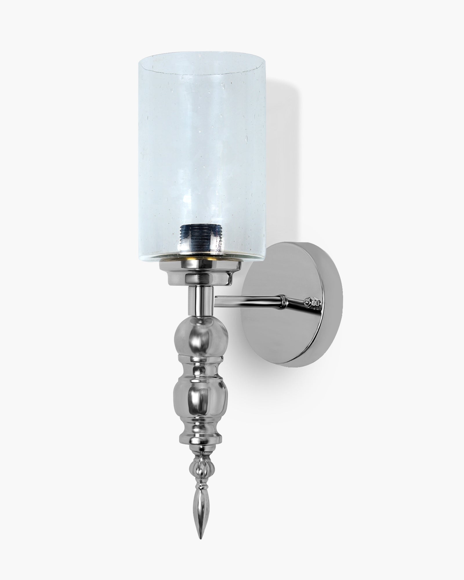 Mid-Century Modern Metal and Glass Wall Light, Brushed Gold, Lamp Fixture for Bedroom Vanity Bathroom Hotel,  Spherical Torch, Bubble Glass