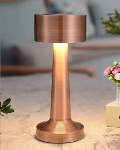 Table Lamp Portable Lamps for Bedroom, Night Lamp, Table Lamp for Bedroom & Living Room, Bedside Lamp, Dimming, 3 Colour Touch Control, Wireless Charging, Metal Dumbbell, Gold